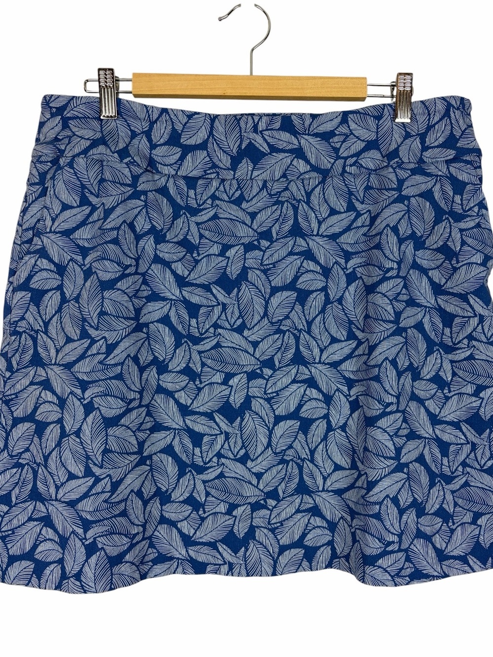 S.C. & Co. Blue Leaf Print Pull-On Golf Skort Built-In Shorts Women’s XL